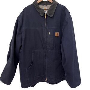 Carhartt VTG C61 Sandstone Ridge Coat MDT Midnight Navy 3XL Chore Duck Canvas
